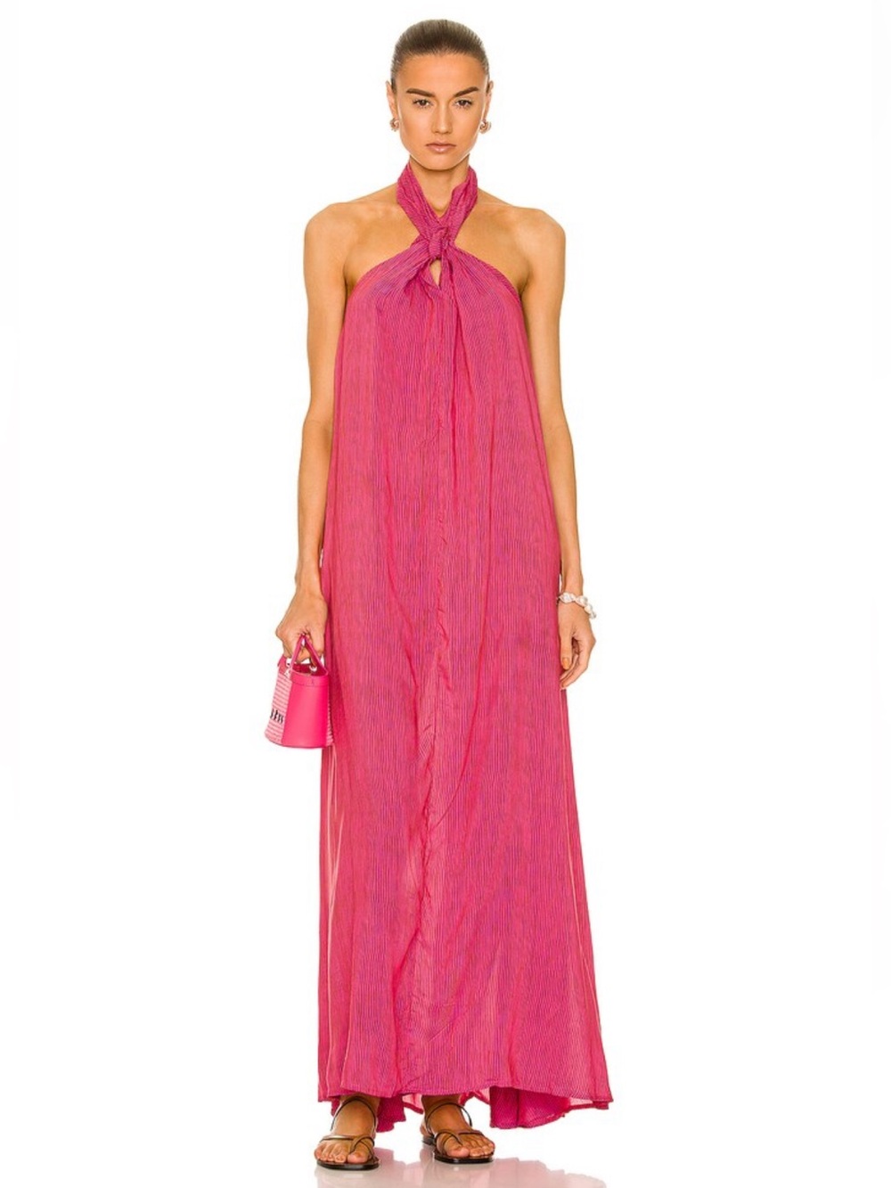 Natalie Martin Astrid Dress Wobbly Stripe Puglia Pink